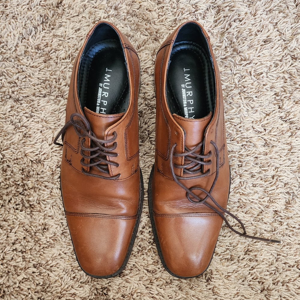 Johnston & Murphy Tan Leather Oxfords